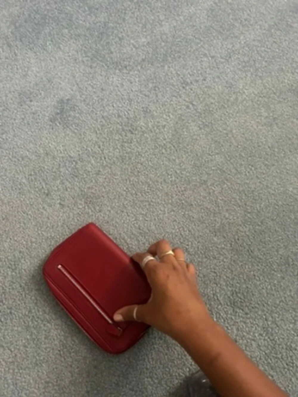 Coach long zip round wallet in smooth red leather